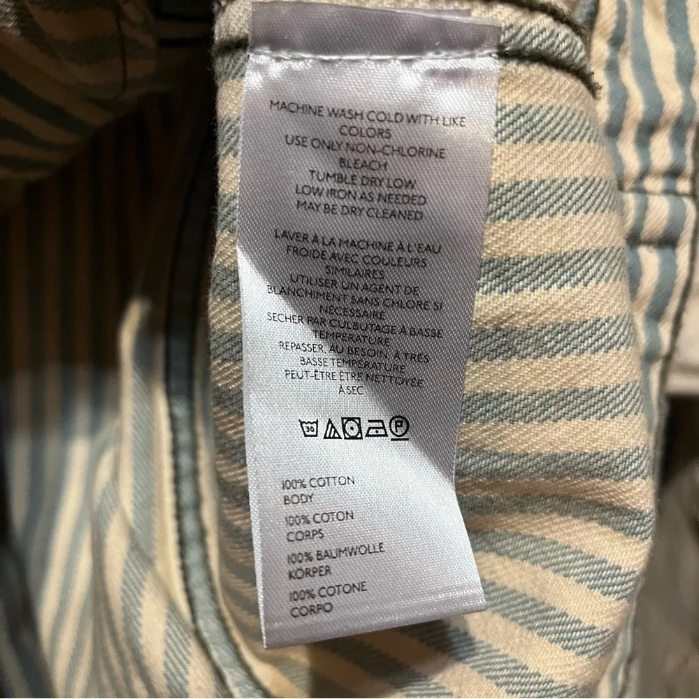 Free People We The Free Opal Swing Railroad Striped Denim Jacket Oversized Small - Picture 4 of 8